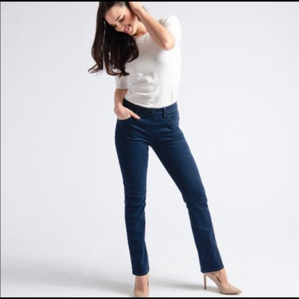 Betabrand Yoga Denim Boot-Cut Classic Dark Indigo M Petite / MP